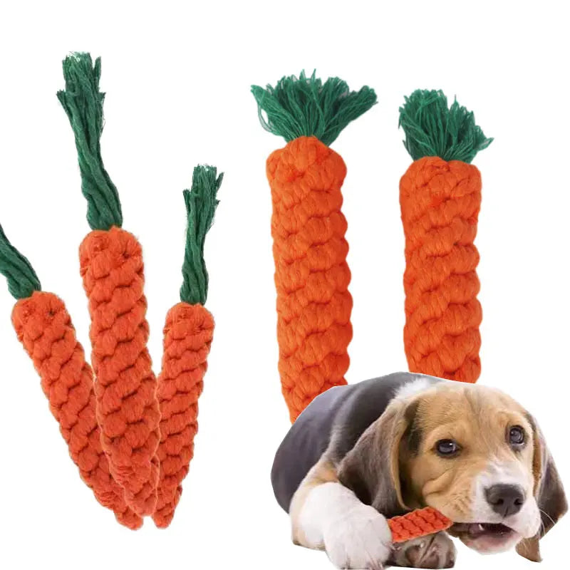 Dog Cotton Rope Woven Dog Toy Carrot Grinding Teeth Clean Teeth Bite Resistant Hemp Carrot Pet Toys