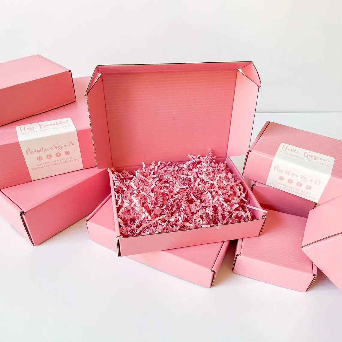 Custom Design Clothes Gift Packaging Decorate Raffia Filler Tissue pink Shredded Paper Crinkle Paper
