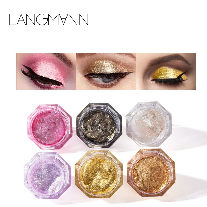 Wholesale 6 Color Diamond Pearl Glitter Liquid Eyeshadow 5g Single Cream Shimmering Colorful Eyeshadow
