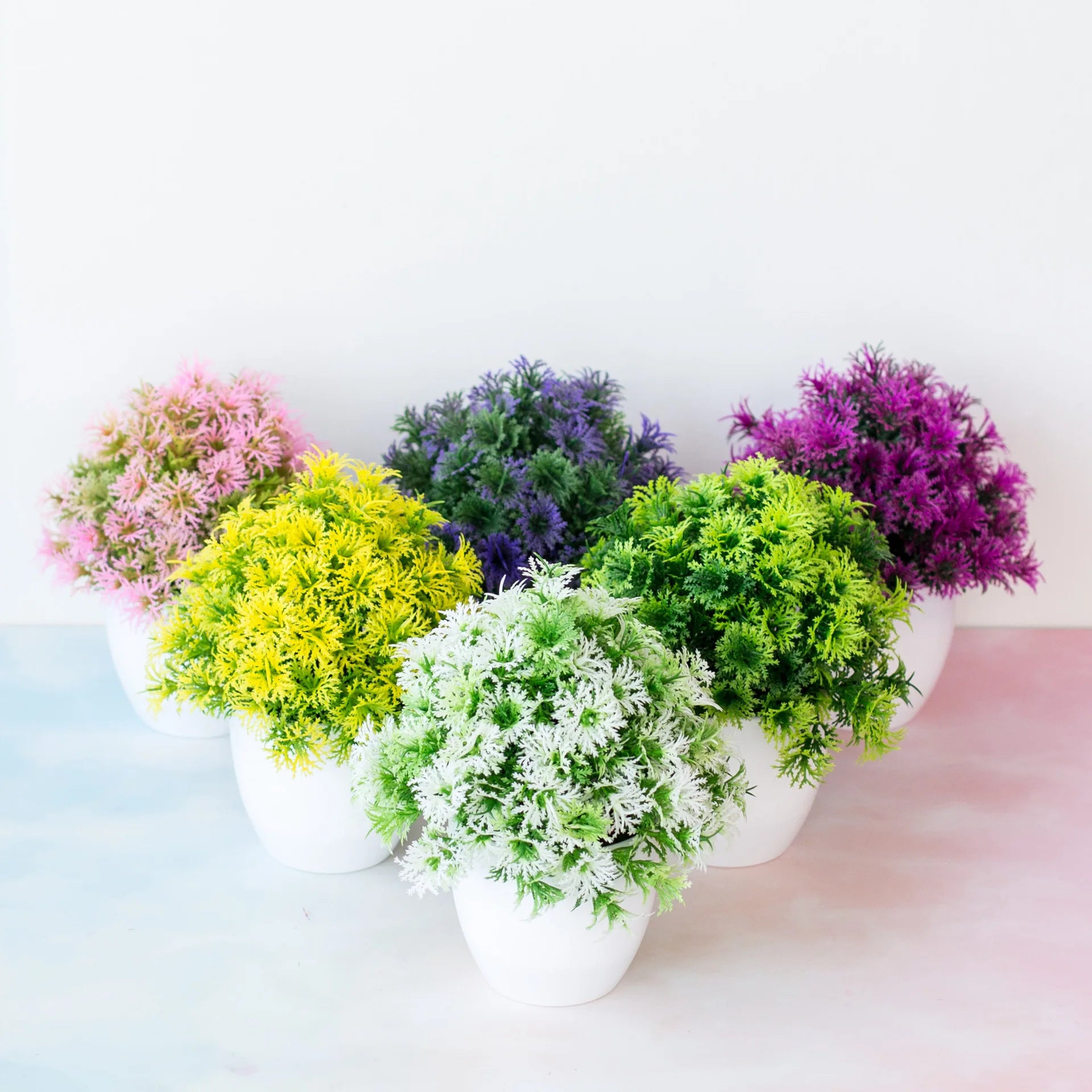 Simulated Jasmine Bonsai Grass Pot Plastic Artificial Flower Desk Table Ornament Home Garden Decor Accessory