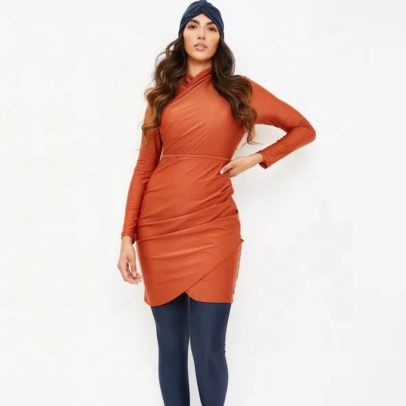 MOTIVE FORCE Muslim Swimwear Women Whole Swimsuit Modest Three Piece Long Sleeves Long Pants Sets