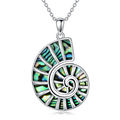 Fine Jewelry 925 Sterling Silver Abalone Shell Ursula Conch Shell Pendant Necklace for Women