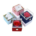 Golden Cross Square Rotating Ring Box with Flip Proposal Confession Design-Elegant Valentine's Day Gift Box