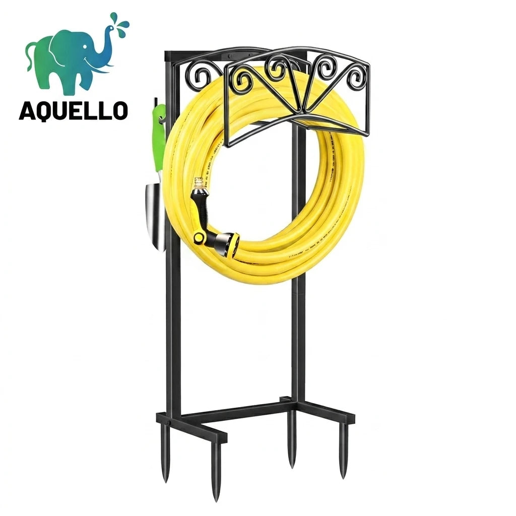 Factory Wholesale 4 Anchor Points Water Hose Hanger Upgraded Freestanding Garden Hose Holder