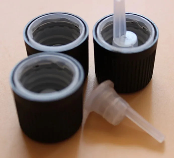 18mm Universal Top Cap With Inner Plug Plastic PP  Essential Oil Cover Leak Proof Screw Cap Lids Bottle Caps Closures Lid