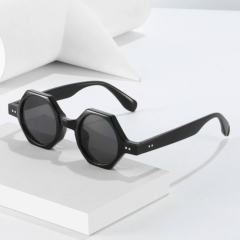 9518 Men Womens Shades Uv 400 Manufacturer Custom 2024 Very Dark Unisex Retro Fashion China Wholesaler Hexagon Sunglasses Men