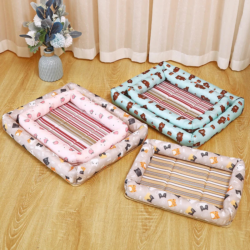 Luxury Waterproof Oxford Fabric Dog Summer Bed with Mechanical Wash Cooling Ice Pad for Dogs Cats Small Animals Affordable