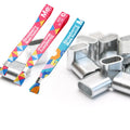 Low MOQ Colorful Festival Fabric Bracelet Closure Two Way Aluminum Wristband Slide Lock Wristband Lock for Bracelet