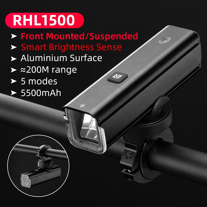 Bicycle Durable Front Light 1500 Lumen High Power Bicycle Lights Waterproof Led Usb Rechargeable Headlight
