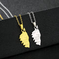 Stainless Steel France Corsica Island Map Chain Necklace 18K Gold Plated Enamel La Corse Flag Map Korsika Pendant Chain Necklace