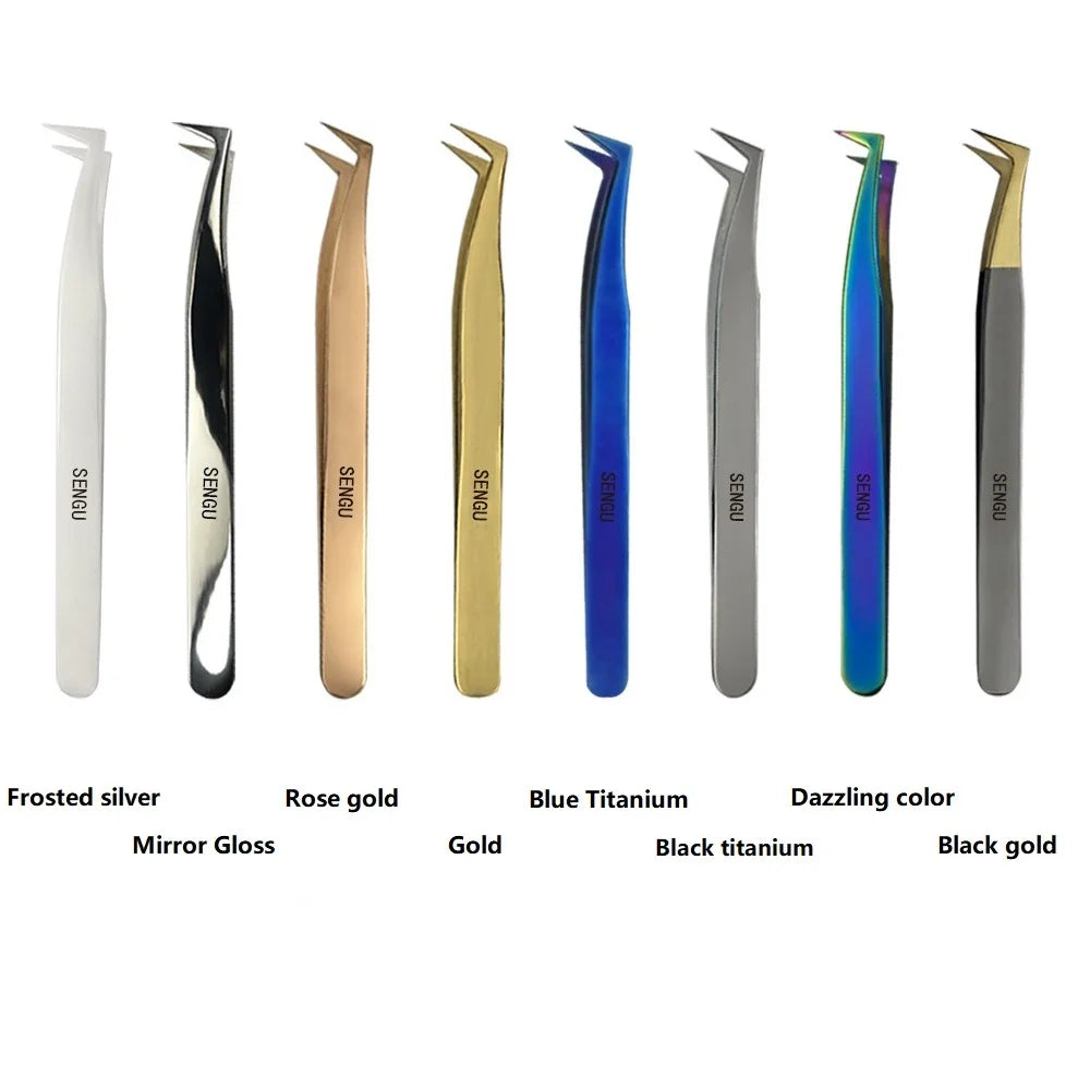 Eyelash Extensions Colored Tweezers Eyelash Extensions Tweezers Right Angle Clip Tweezers 4