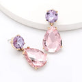 HOVANCI Unique Design Bling Tear Shape Glass Dril Stud Earrings Simple Elegant Crystal Rhinestone Waterdrop Pendant Earring