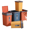 Nordic Style Plastic Kitchen Press Trash Can with Lid Household Square Bathroom Trash Basket for Toilet Paper Storage