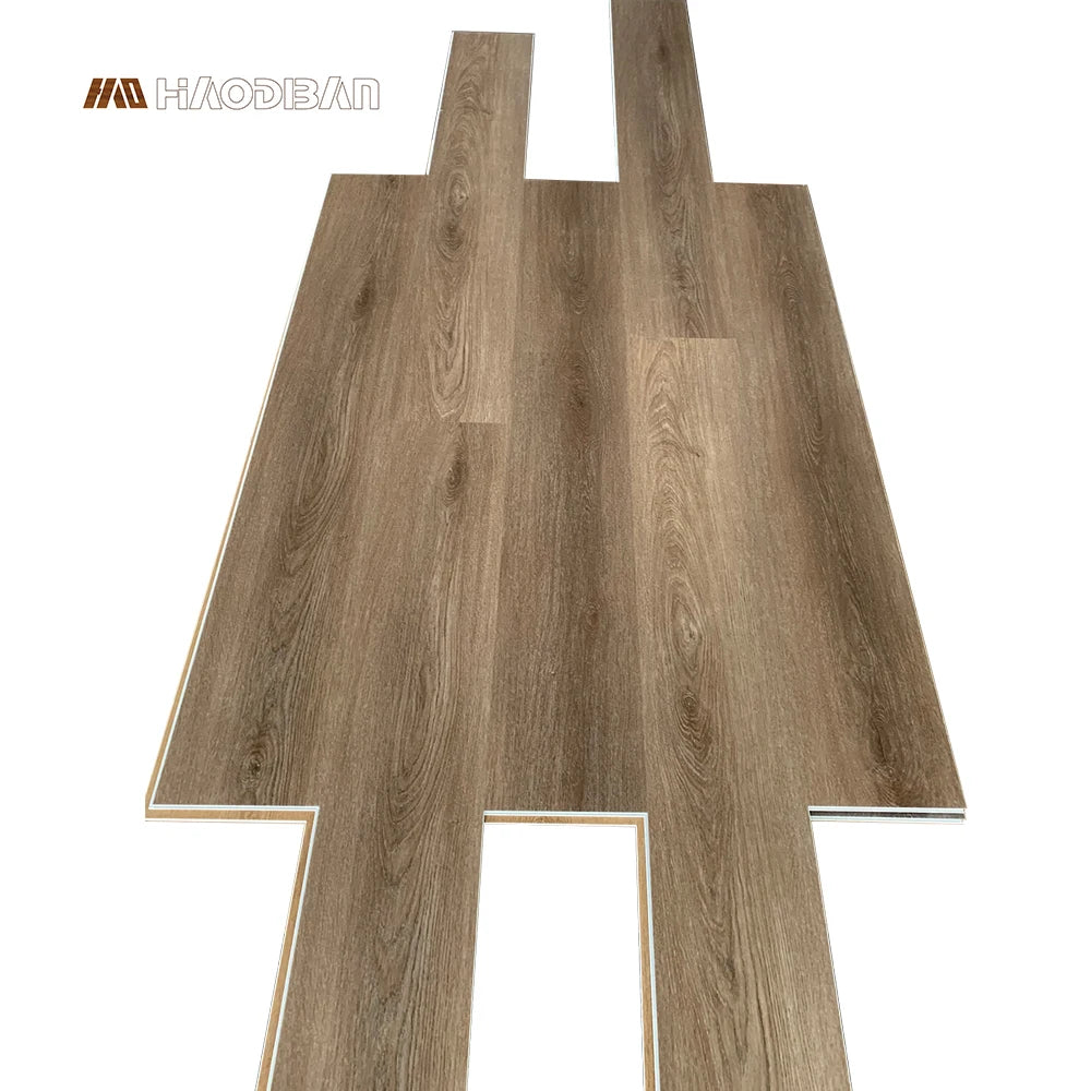 Commercial Residential Apartment Office Indoor Click Anti-Slip Sheet SPC Vinyl Plank Brown Wood Textured Flooring