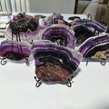 Raw Natural Quartz Colorful Fluorite Stone Slab Crystals Raw rainbow Fluorite Slices for Feng Shui Decoration