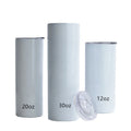 Factory Direct Sales 18/8 Stainless Steel 20 oz Straight White Blanks Skinny Coffee Tumblers with Seal Slide Lid in Stock