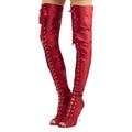 New Arrival Zip-Up Peep Toe Over-the-Knee Latin Dance Boots for Women Summer/Autumn/Winter High Heels Breathable Comfort