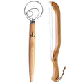 Professional Stainless Steel Serrated Bread Bow Knife Bamboo Wooden Handle Vintage Style Satin Finish Ambidextrous Eco-Friendly