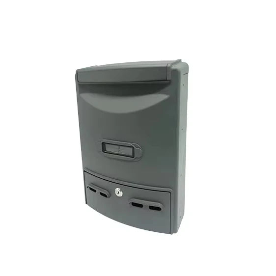 Outdoor Wall-mounted Modern Mailbox with Electronic Lock Black 50L Capacity for Apartments Post Office Christmas Cluster Key