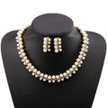 Pearl Necklace and Earring Set Choker Necklace Faux Pearl Beads Strand Necklace Pearl Earring Set