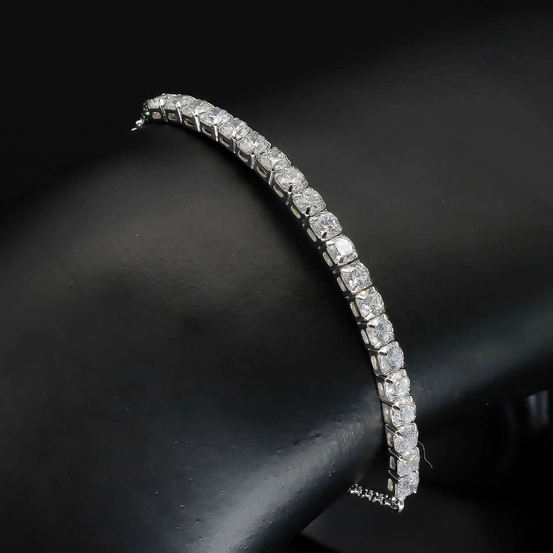 925 Sterling Silver Tennis Bracelet 3mm Diamond Adjustable Bracelet Tennis Bracelet