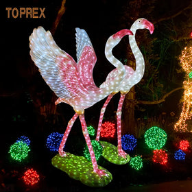 Modern Shopping Mall Decorative Animal Sculpture Floor Lamp Flamingo Outdoor Lighting Lamp