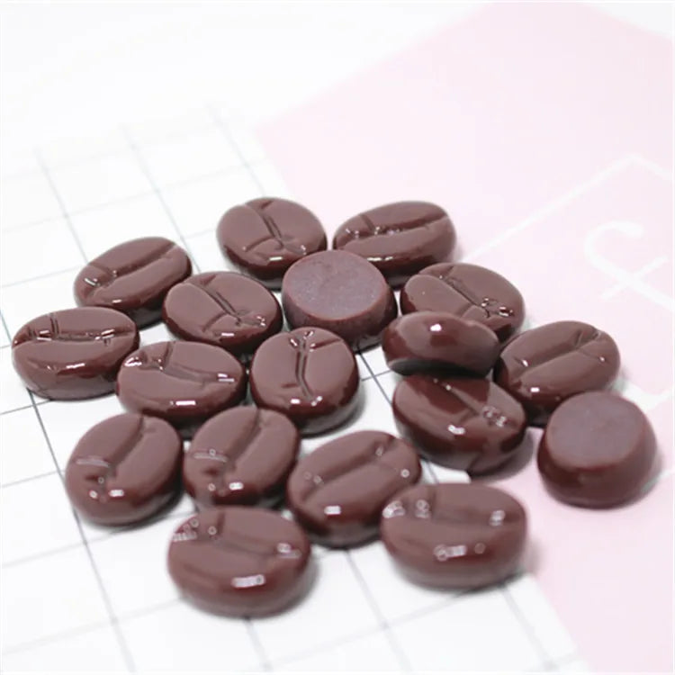 Decorative Lifelike Simulate 3d Mini Artificial Miniature Coffee Bean Design Resin Cabohon Craft for Decoration