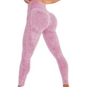 Aoyema High Waist Seamed Knitted Woven Sports Tights Anti-Bacterial Moisture Absorbent Breathable Hip Lifting Yoga Pants Casual