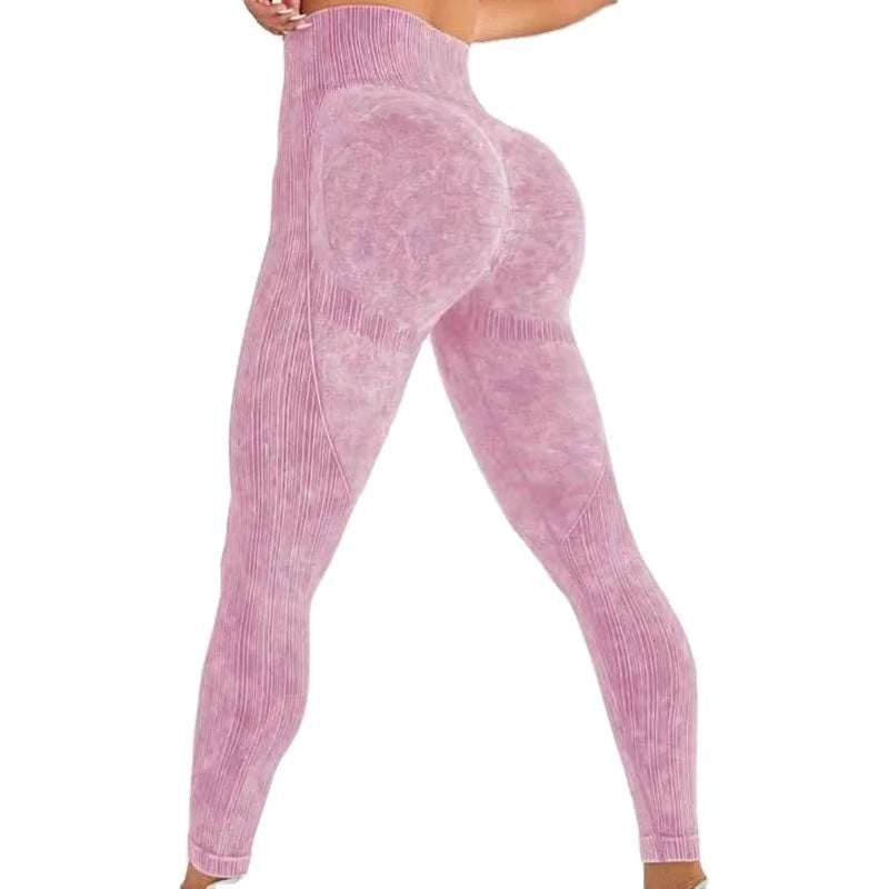 Aoyema High Waist Seamed Knitted Woven Sports Tights Anti-Bacterial Moisture Absorbent Breathable Hip Lifting Yoga Pants Casual
