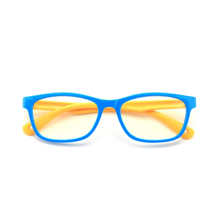 New Solid Square Full-Rim Anti Blue Light Durable Kids Silicone Computer Glasses Frame Private Label MegaBDM