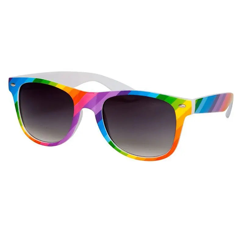 Wholesale 2025 Women Men Party Festival Multicolor Rainbow Sunglasses Shades Unisex Colorful Fashion Custom Logo Sun Glasses