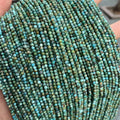 2mm Round Faceted Loose Gemstone Beads Natural Hubei Turquoise Faced Beads for Jewelry Making Diy Necklace Bracelet Accessory