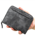 MenBense 2022 New Antique Short Section Matte Scrub PU Leather Card Zipper Wallet for MenMale Coin Purse Card Holder Case