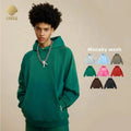 CNSHELL 445gsm Vintage Monkey Washed Y2k Unisex Raglan Sleeve Hooded Vertical Front Pocket Stylish Hoodies for Men