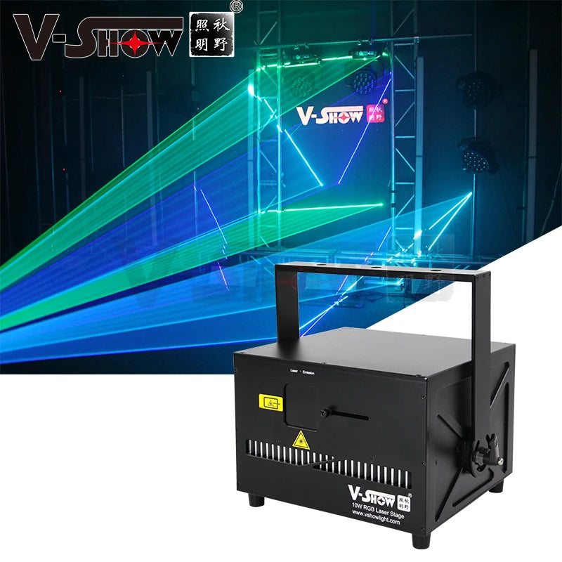 VSHOW L1003 10W RGB Animation Laser Show Lights Night Club DJ Pro Lighting Showlaser DMX