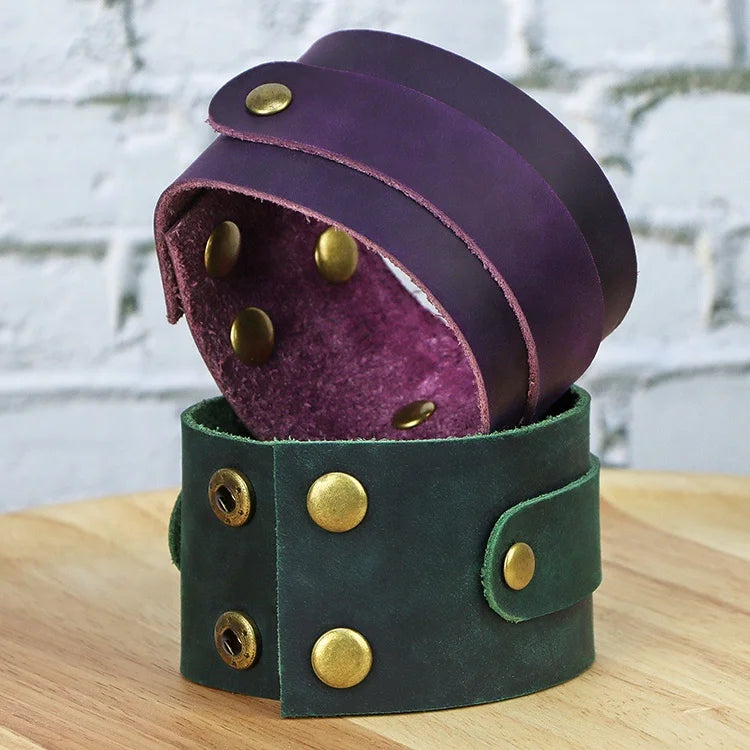 New Design Custom Logo Adjustable Wrap Wide Layer Cuff Bracelet Women Genuine Leather Wristband