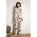 Women's Custom Printed Silk Polyester/Spandex V-neck Sexy Knee-Length Summer Pajamas Set Quick Dry Breathable Sleepwear