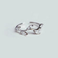 Factory Wholesale Silver Branch Zircon Open Rings for Women Fashion Prevent Allergy Jewelry New Design