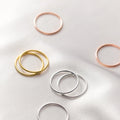 Simple 1.2mm Line 925 Sterling Silver Minimalist Smooth Index Finger Thin Ring for Women Girls