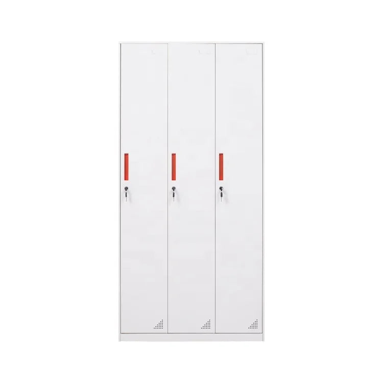 Steel 3 Door Cheap Modern Iron Locker Metal Closet Cabinet Steel Cupboard School Gym Changing Room Locker