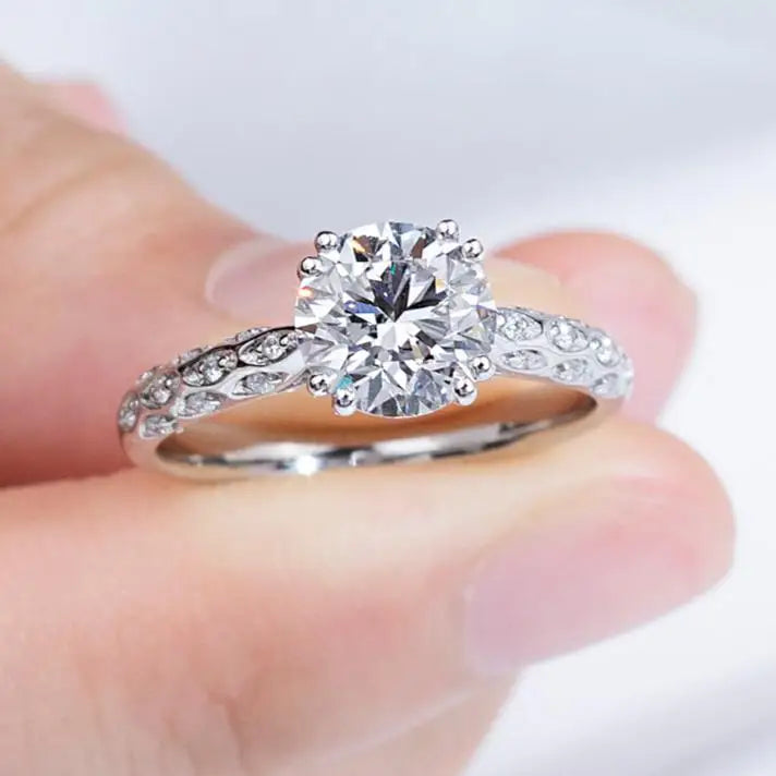MSR-1812 PT950 Wedding Engagement Ring Jewelry 1.4CT D VVS2 Lab Grown Diamond Ring