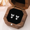 Ready Stock Fast Shipping Hypoallergenic S925 Sterling Silver Earrings Korea Popular Tiny Bow Zircon Earrings Daily Life Gift
