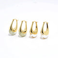 Melynn Fashion Natural Crystal Prehnite Earrings 925 Sterling Silver 18k Gold Plated Hoop Earrings for Women