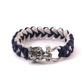 Viking Themed Jewelry Wholesale Handmade Paracord Wristband Stainless Steel Wolf Bracelet Jewelry
