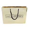Luxury Gold Oversize Shopping Bag with Cotton Rope Handle Shinny Custom Logo for Clothing and Shoes Coated Paper Material