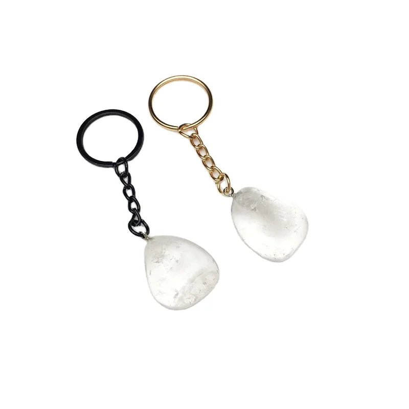 HZ Mixed Material Quartz Key Chain Tumble Crystals Healing Stones for Sale