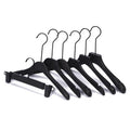 Factory Customized Anti-slip Plastic Hanger Black Circle Hook High-grade Black Brushed Pant Rack PrintableLOGO Wholesale