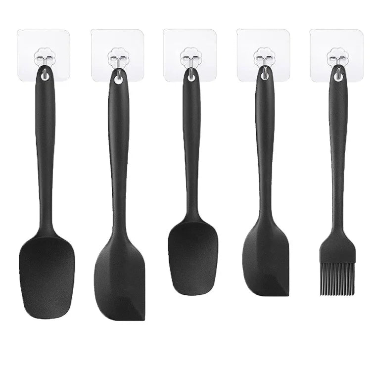 5 Piece Silicone Spatula Set  Non-stick Flexible Silicone Brush Spatulas Set