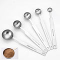 1.5ml 2.5ml 5ml 7.5ml 15ml Mini Scales Long Handle Stainless Steel Minimalist Camping Eco-Friendly Tea Coffee Measure Spoon Set
