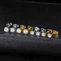 VEROMCA Hot Selling Hip Hop 4mm Zircon Round Copper Four Claw Earrings Fashion Jewelry  for Men and Women
